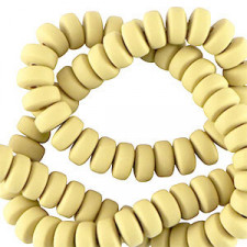 Polymer beads rondelle 7mm - Suntan yellow